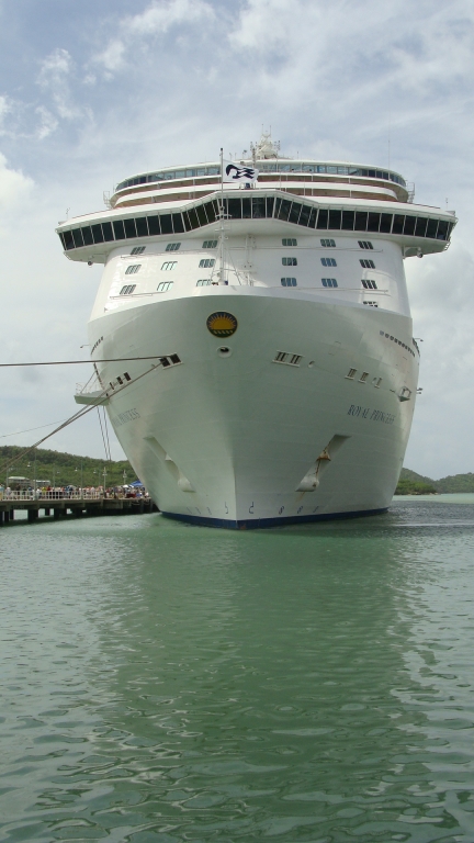 The Royal Princess docked in Antigua