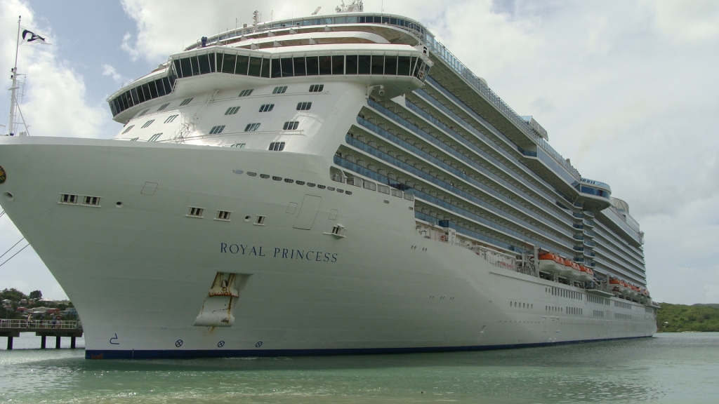 The Royal Princess docked in Antigua