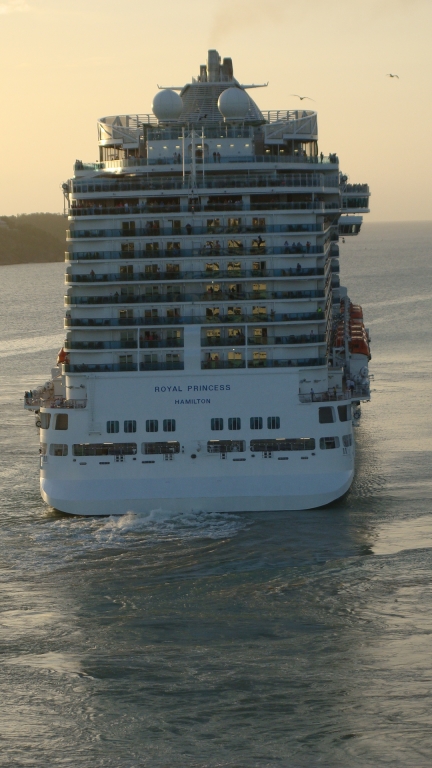 The Royal Princess heads out to sea