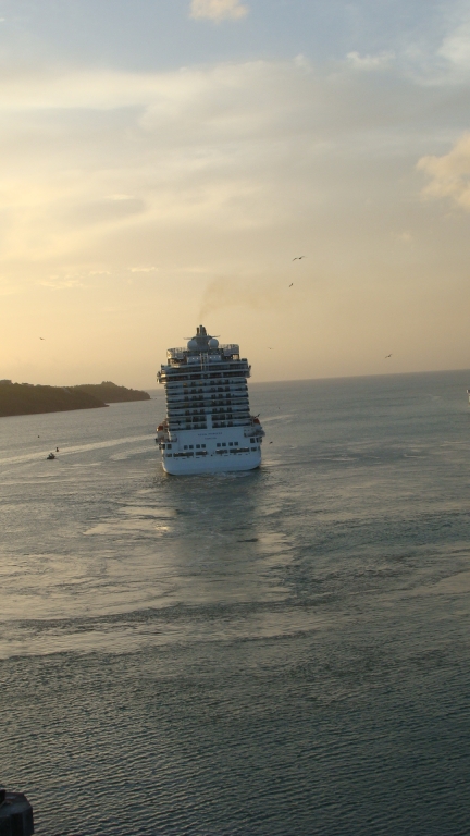 The Royal Princess heads out to sea