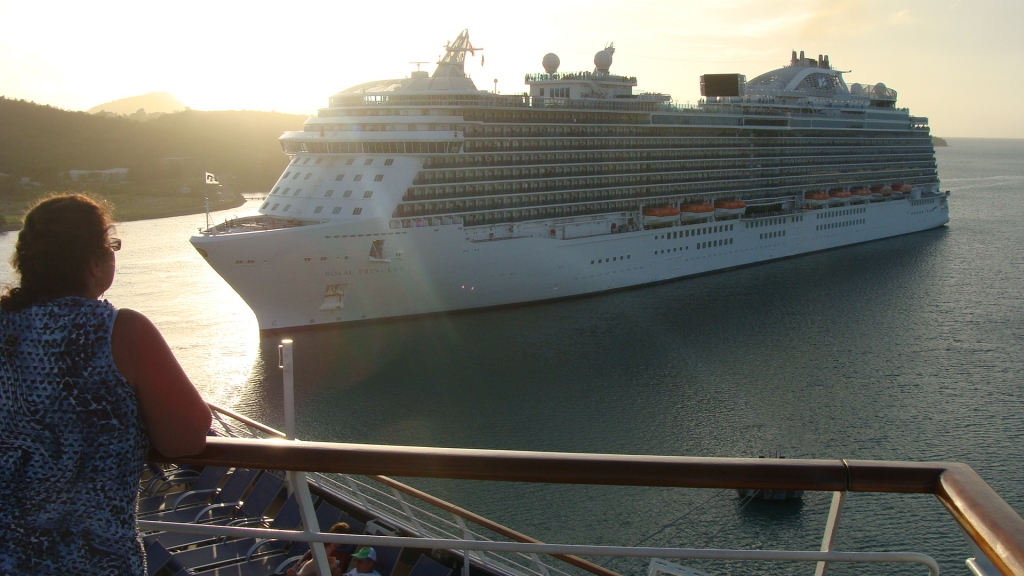 The Royal Princess spins around