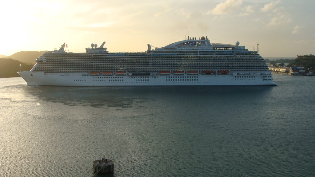 The Royal Princess spins around