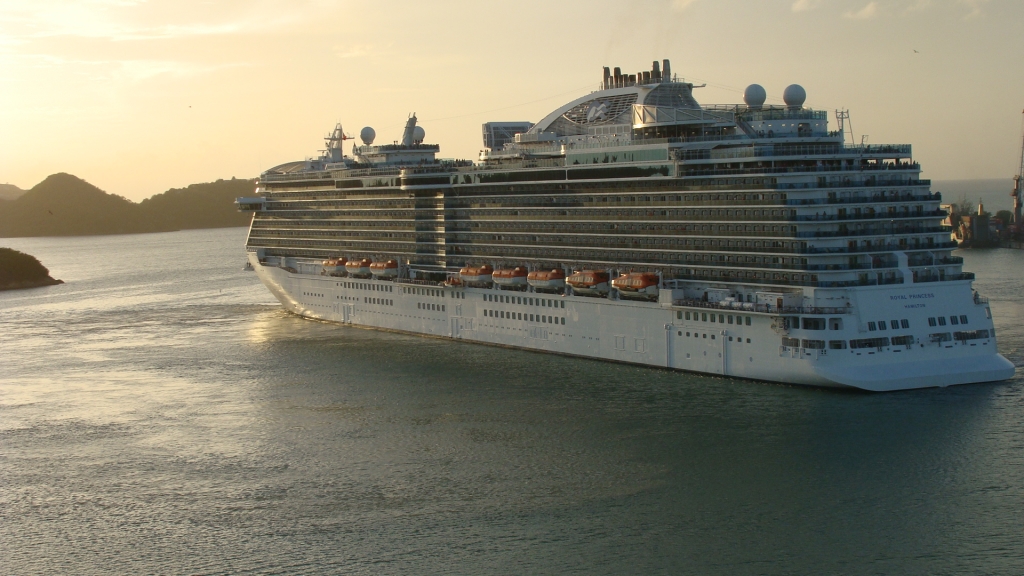 The Royal Princess spins around