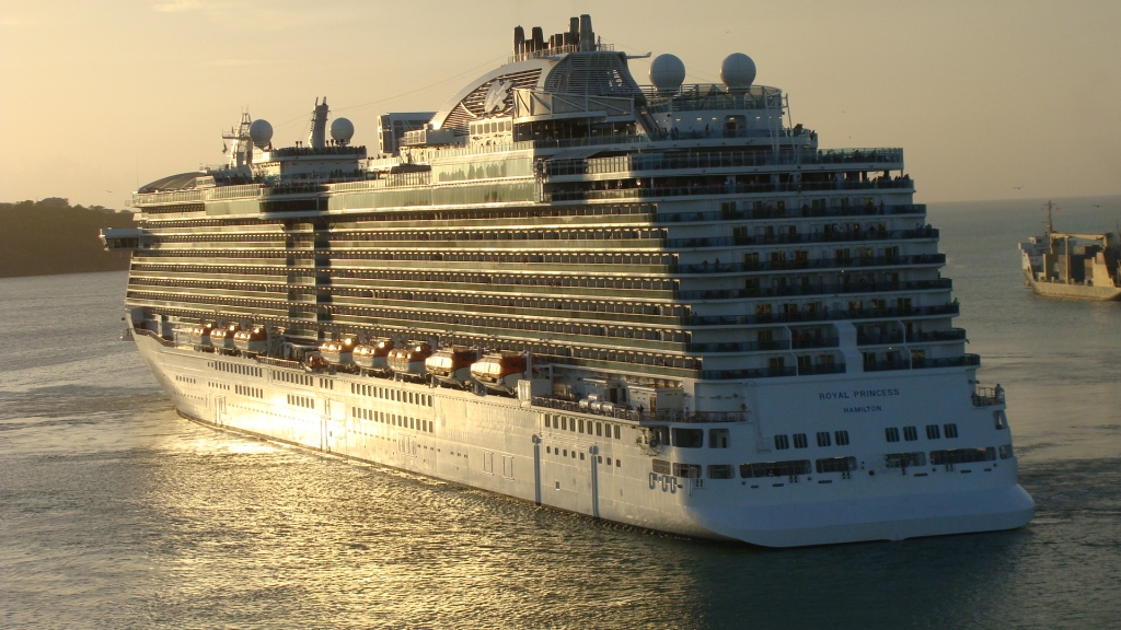 The Royal Princess spins around