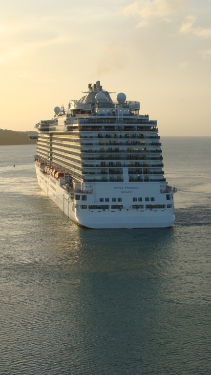 The Royal Princess spins around