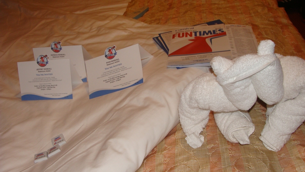 Tonight's towel animal and VIFP invites