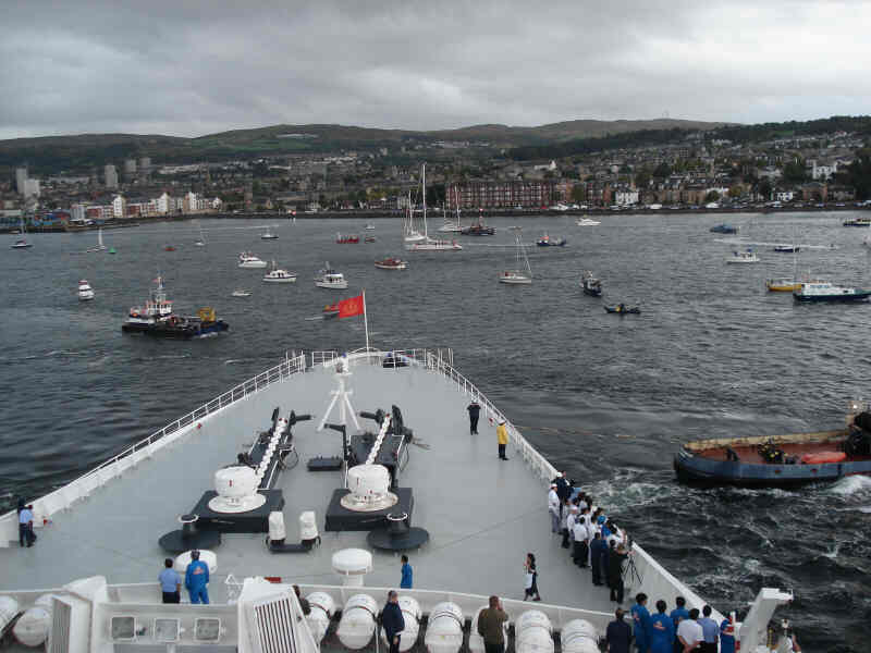 turning around to leave the dock