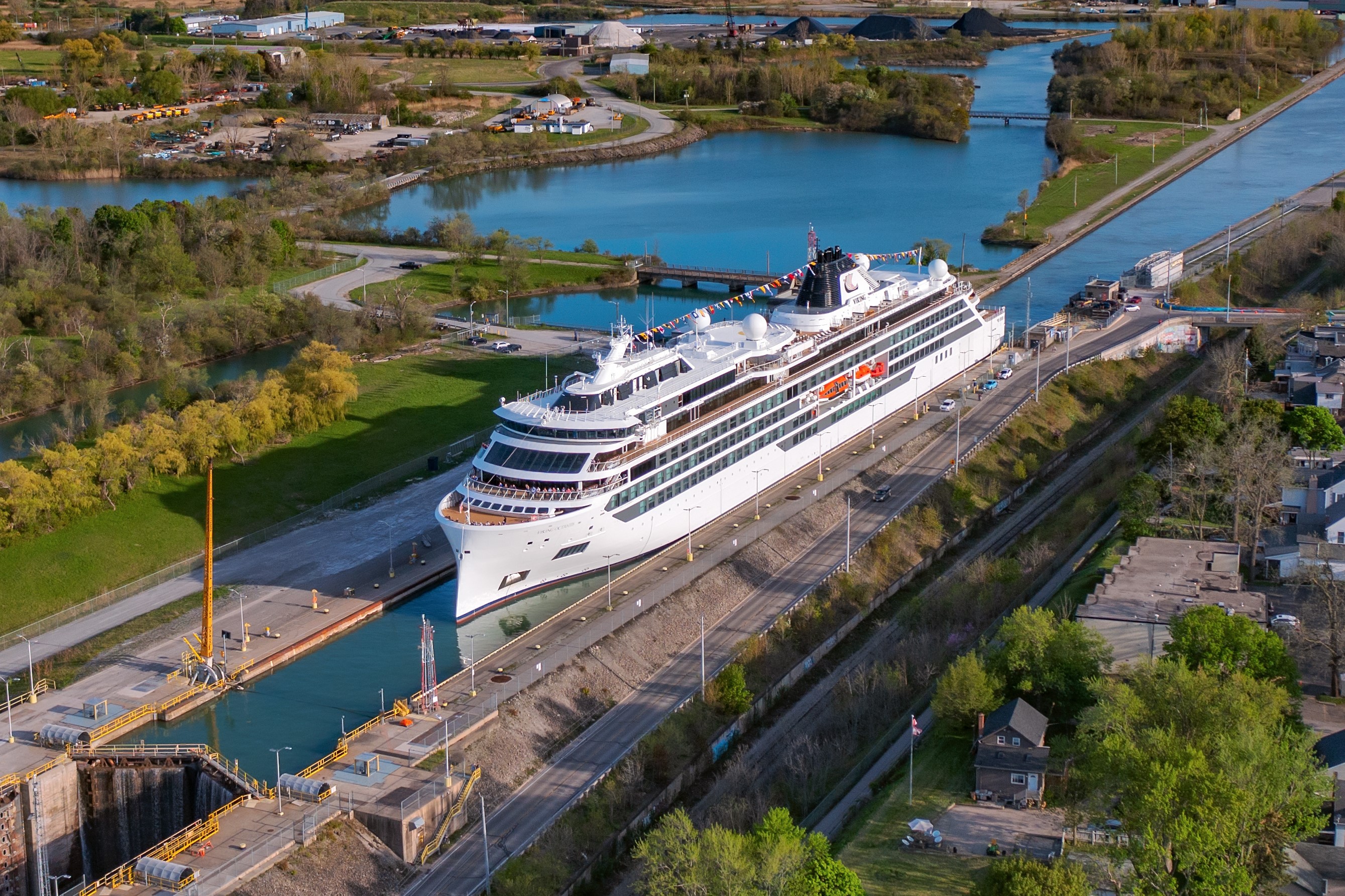 Viking Octantis sailing in the Welland Canal