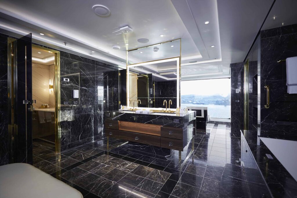 The $11,000 a Night Cruise Cabin: It's the Regent Suite on Regent Seven Seas Splendor 15 The spa bathroom in the Regent Suite