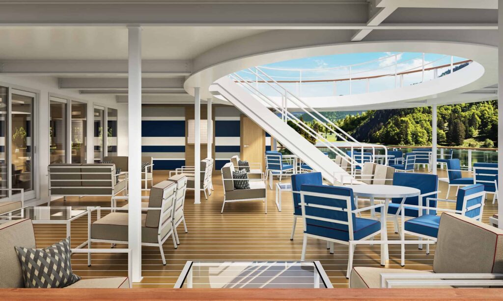 American Cruise Lines' Launches New Riverboat American Melody 14 American Melody’s Exterior/Back Porch Lounge