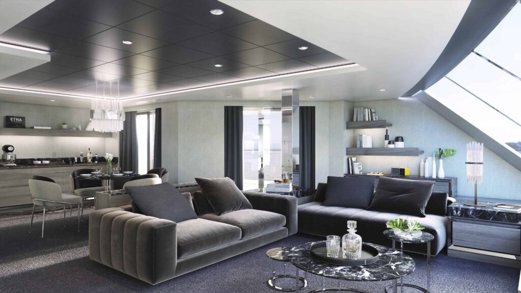 MSC Cruises Begins Six Month Countdown To New Ship MSC Seashore 16 MSC Yacht Club Owner’s Suite Living Area
