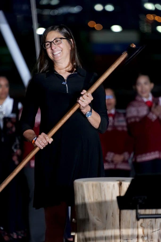 Godmother Nicole Stott, of the Viking Neptune